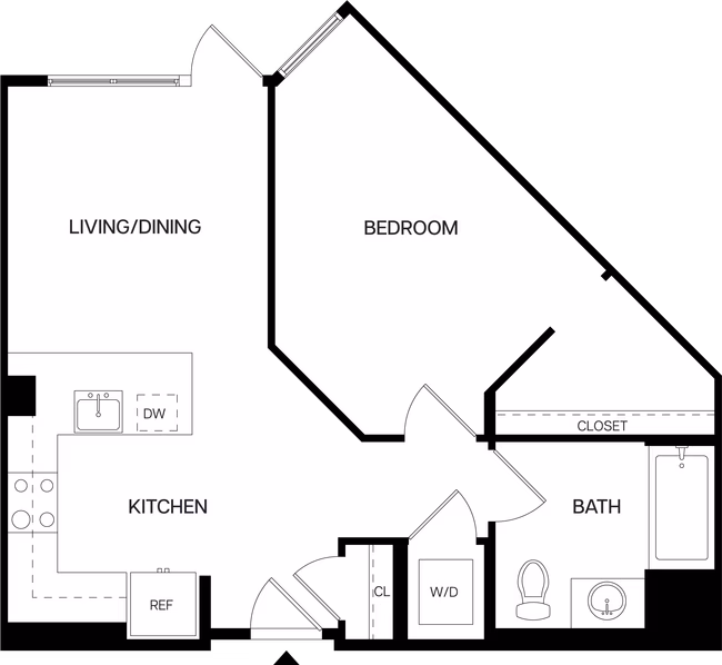 1 Bed/1 Bath-A4 745 floor plan
